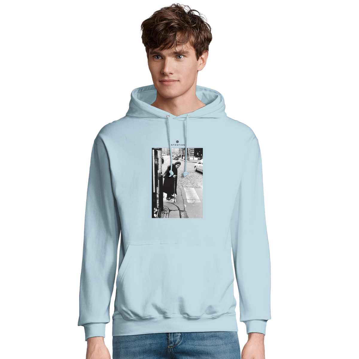 Respect - "Old Star" Hoodie creamy blue 3