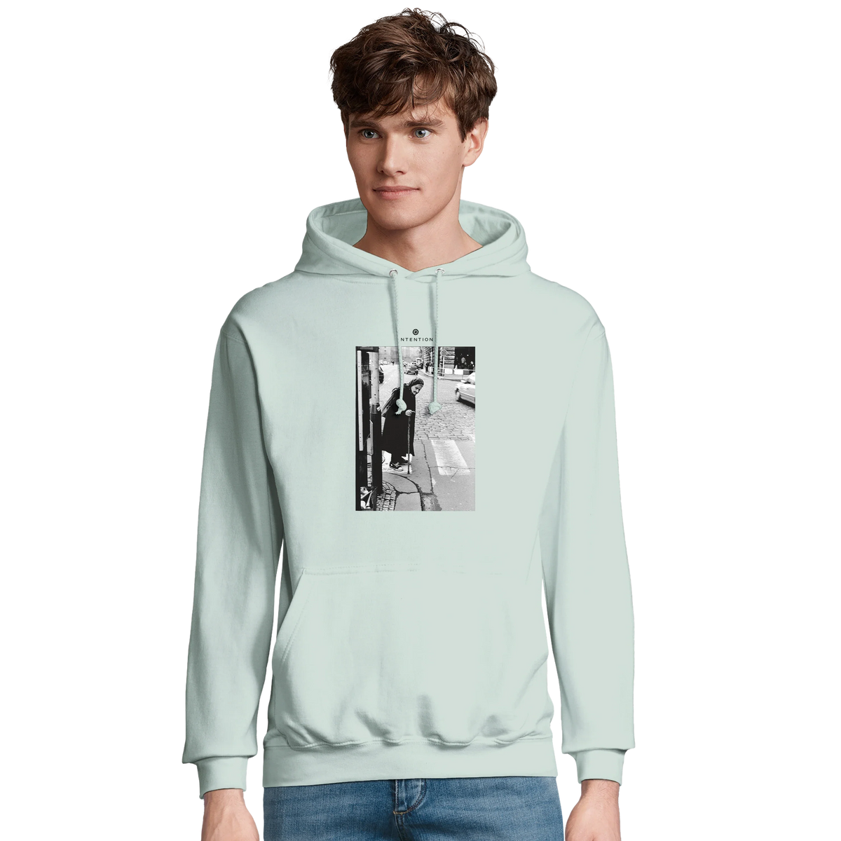 Respect - "Old Star" Hoodie creamy green 3
