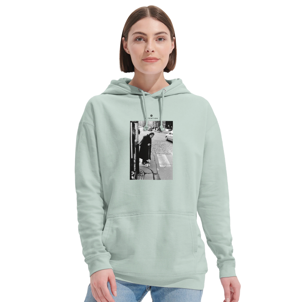 Respect - "Old Star" Hoodie creamy green 5