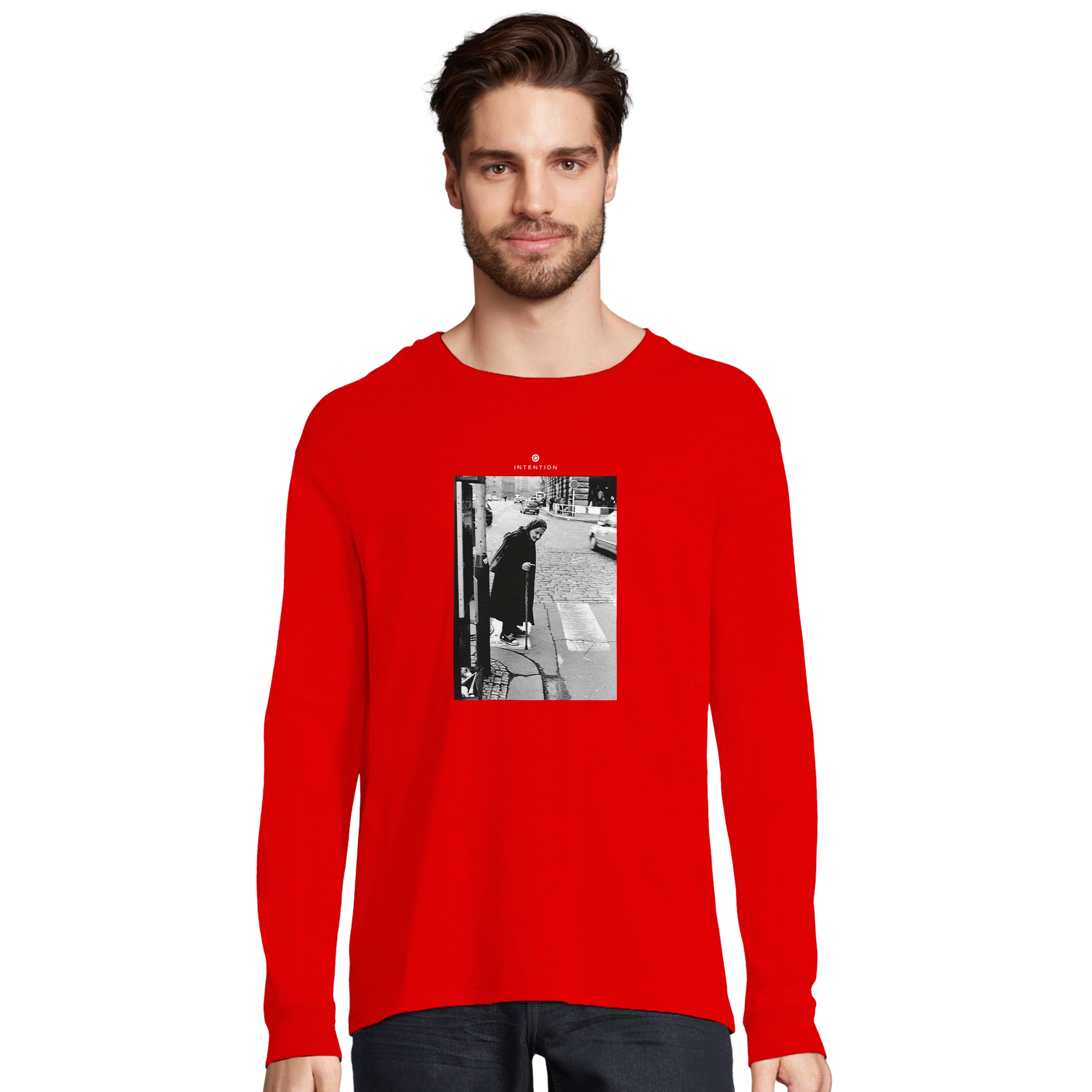 Respect - "Old Star" Long sleeve Bright Red 4