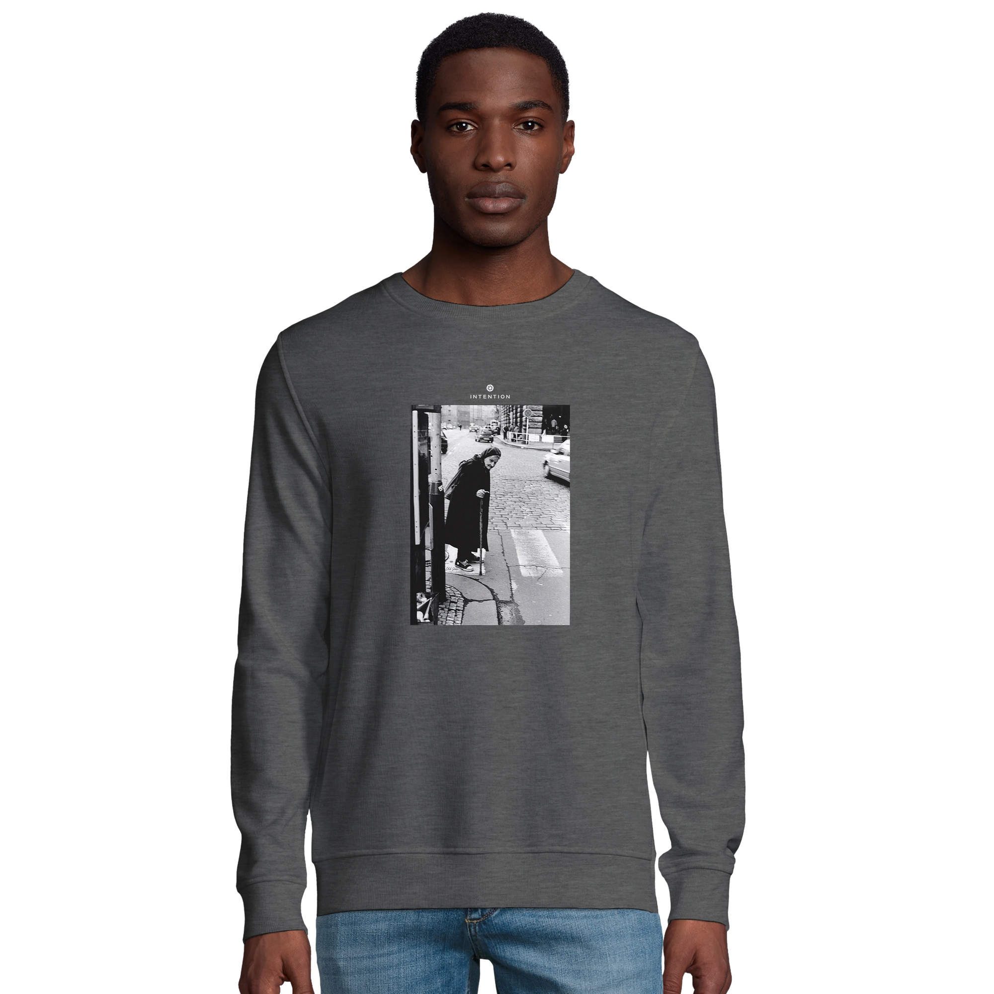 Respect - "Old Star" Sweatshirt Grey Melange 4