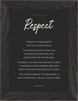 Respect Word of Intention Framed print 13x18 cm / 5x7″ Black frame Carbon paper