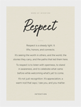 Respect Word of Intention Framed print 13x18 cm / 5x7″ White frame Linen paper