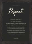 Respect Word of Intention Framed print 21x29.7 cm / 8x12" Black frame Carbon paper