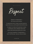 Respect Word of Intention Framed print 21x29.7 cm / 8x12" Wood frame Carbon paper