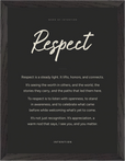 Respect Word of Intention Framed print 30x40 cm / 12x16″ Black frame Carbon paper