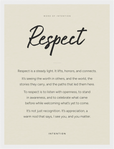 Respect Word of Intention Framed print 30x40 cm / 12x16″ White frame Linen paper