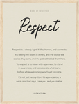 Respect Word of Intention Framed print 30x40 cm / 12x16″ Wood frame Linen paper