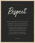 Respect Word of Intention Framed print 40x50 cm / 16x20″ Wood frame Carbon paper