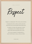 Respect Word of Intention Framed print 50x70 cm / 20x28″ Wood frame Linen paper