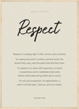 Respect Word of Intention Framed print 50x70 cm / 20x28″ Wood frame Linen paper