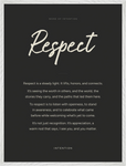 Respect Word of Intention Framed print 60x80 cm / 24x32″ White frame Carbon paper