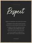Respect Word of Intention Framed print 60x80 cm / 24x32″ Wood frame Carbon paper