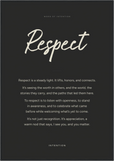 Respect Word of Intention Framed print 70x100 cm / 28x40″ Black frame Carbon paper