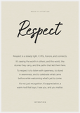 Respect Word of Intention Framed print 70x100 cm / 28x40″ White frame Linen paper