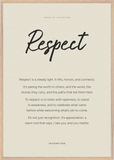 Respect Word of Intention Framed print 70x100 cm / 28x40″ Wood frame Linen paper