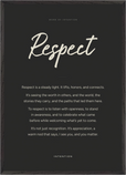 Respect Word of Intention Framed print A1 (59.4 x 84.1  cm) Black frame Carbon paper