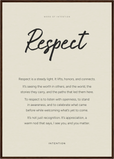 Respect Word of Intention Framed print A1 (59.4 x 84.1  cm) Dark wood frame Linen paper
