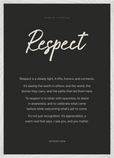 Respect Word of Intention Framed print A1 (59.4 x 84.1  cm) White frame Carbon paper