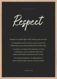 Respect Word of Intention Framed print A1 (59.4 x 84.1  cm) Wood frame Carbon paper