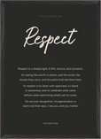 Respect Word of Intention Framed print A2 (42 x 59.4  cm) Black frame Carbon paper