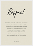 Respect Word of Intention Framed print A2 (42 x 59.4  cm) White frame Linen paper