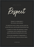 Respect Word of Intention Framed print A3 (29.7 x 42  cm) Black frame Carbon paper