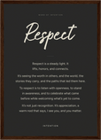 Respect Word of Intention Framed print A3 (29.7 x 42  cm) Dark wood frame Carbon paper