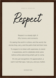 Respect Word of Intention Framed print A3 (29.7 x 42  cm) Dark wood frame Linen paper