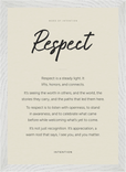 Respect Word of Intention Framed print A3 (29.7 x 42  cm) White frame Linen paper