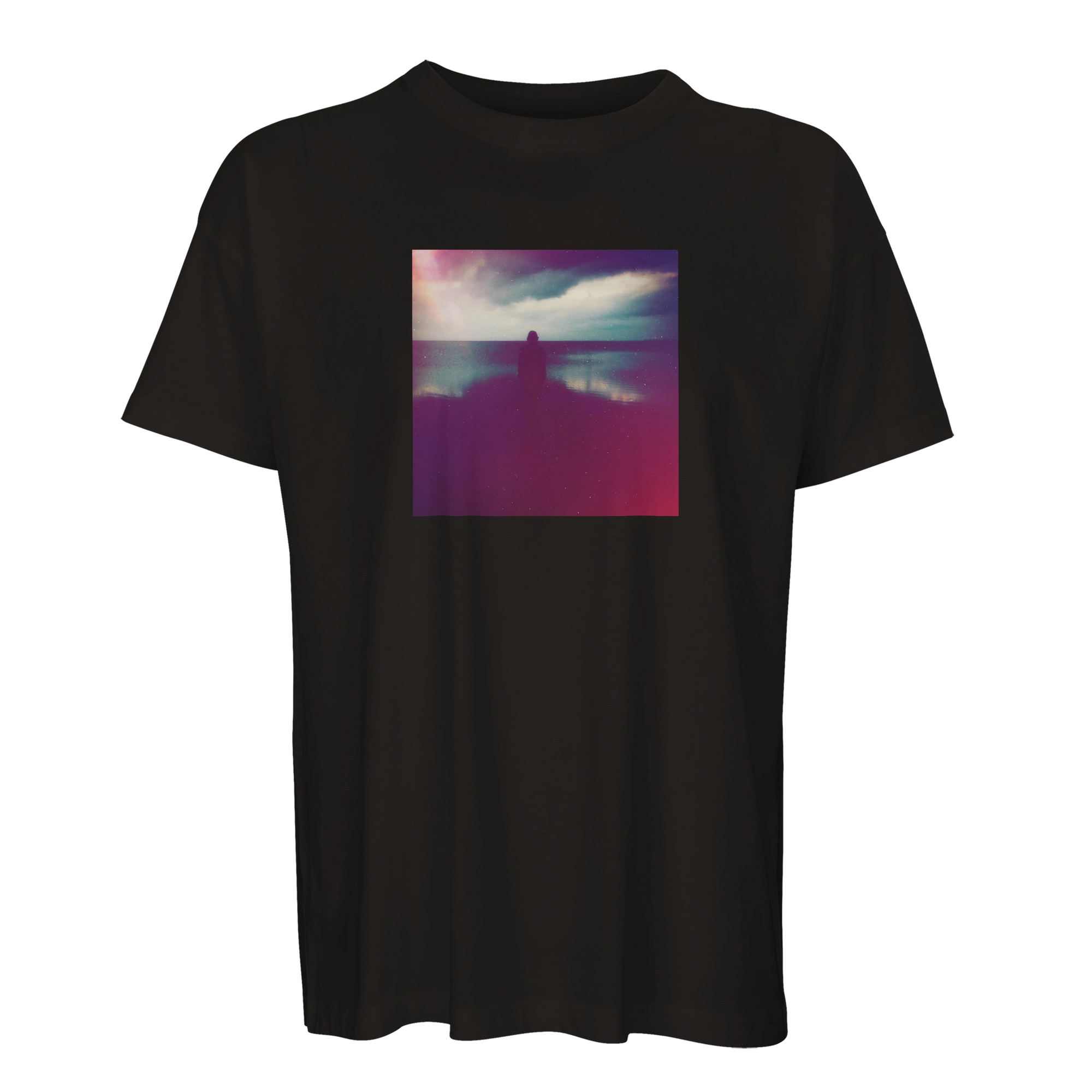 Serenity Indigo Sky Organic Men's Oversized T-shirt Deep Black flat front