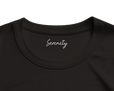 Serenity Indigo Sky Organic Men's Oversized T-shirt Deep Black inside neck