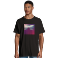 Serenity Indigo Sky Organic Men's Oversized T-shirt Deep Black model front