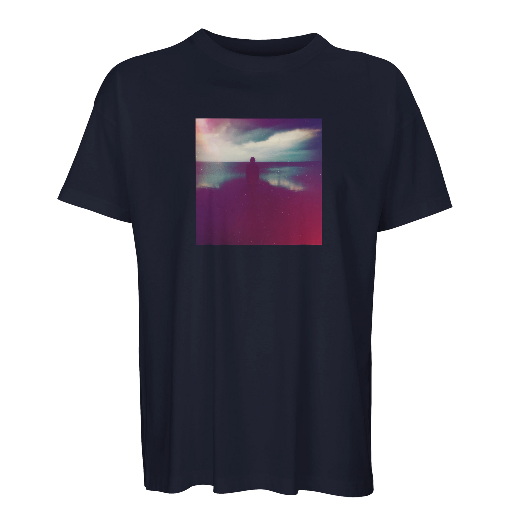 Serenity Indigo Sky Organic Men's Oversized T-shirt French Navy flat front