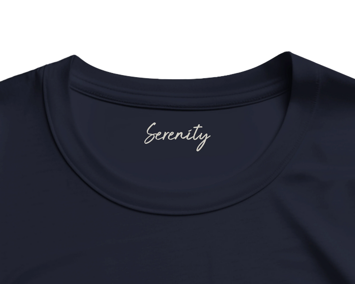 Serenity Indigo Sky Organic Men's Oversized T-shirt French Navy inside neck