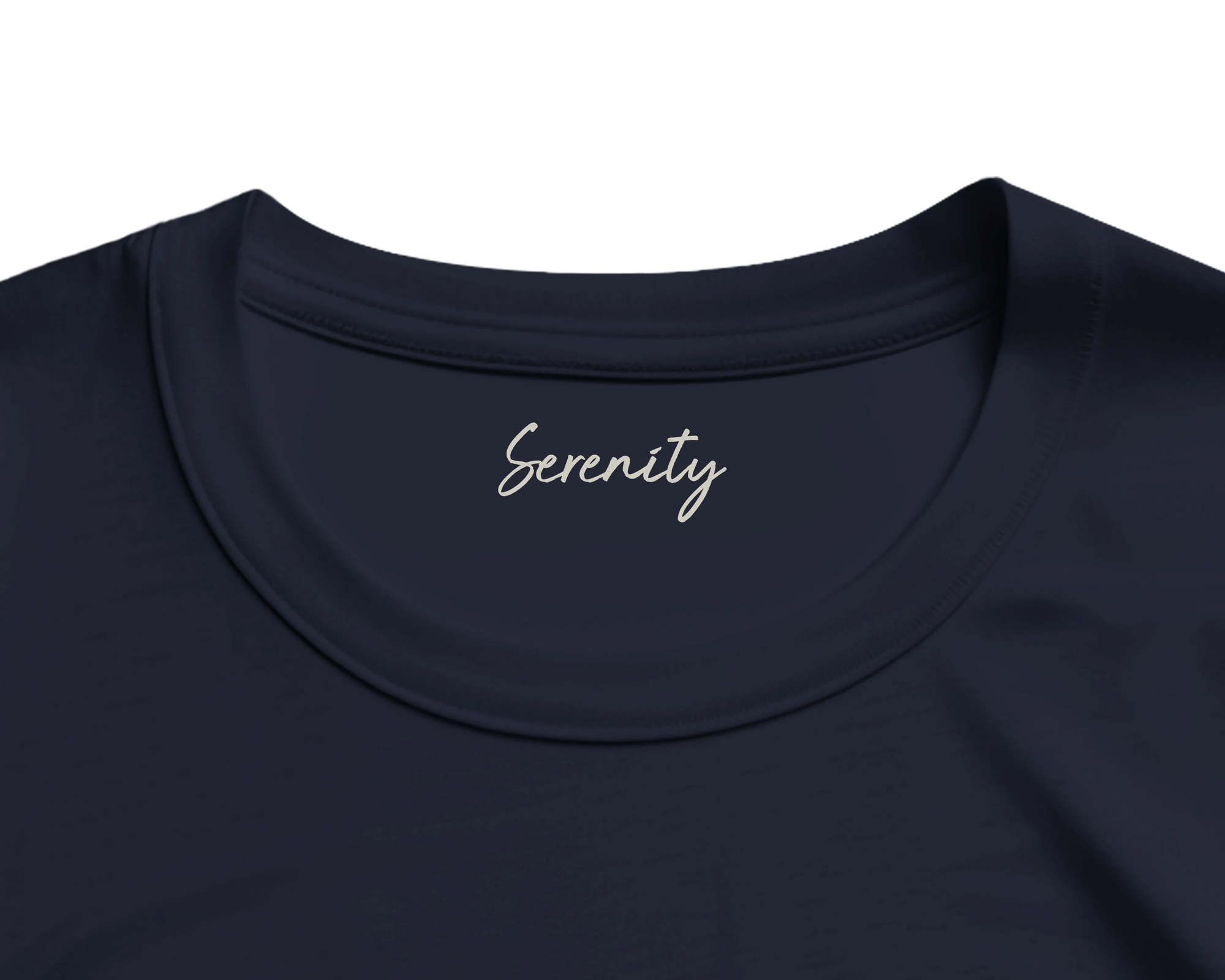Serenity Indigo Sky Organic Men's Oversized T-shirt French Navy inside neck