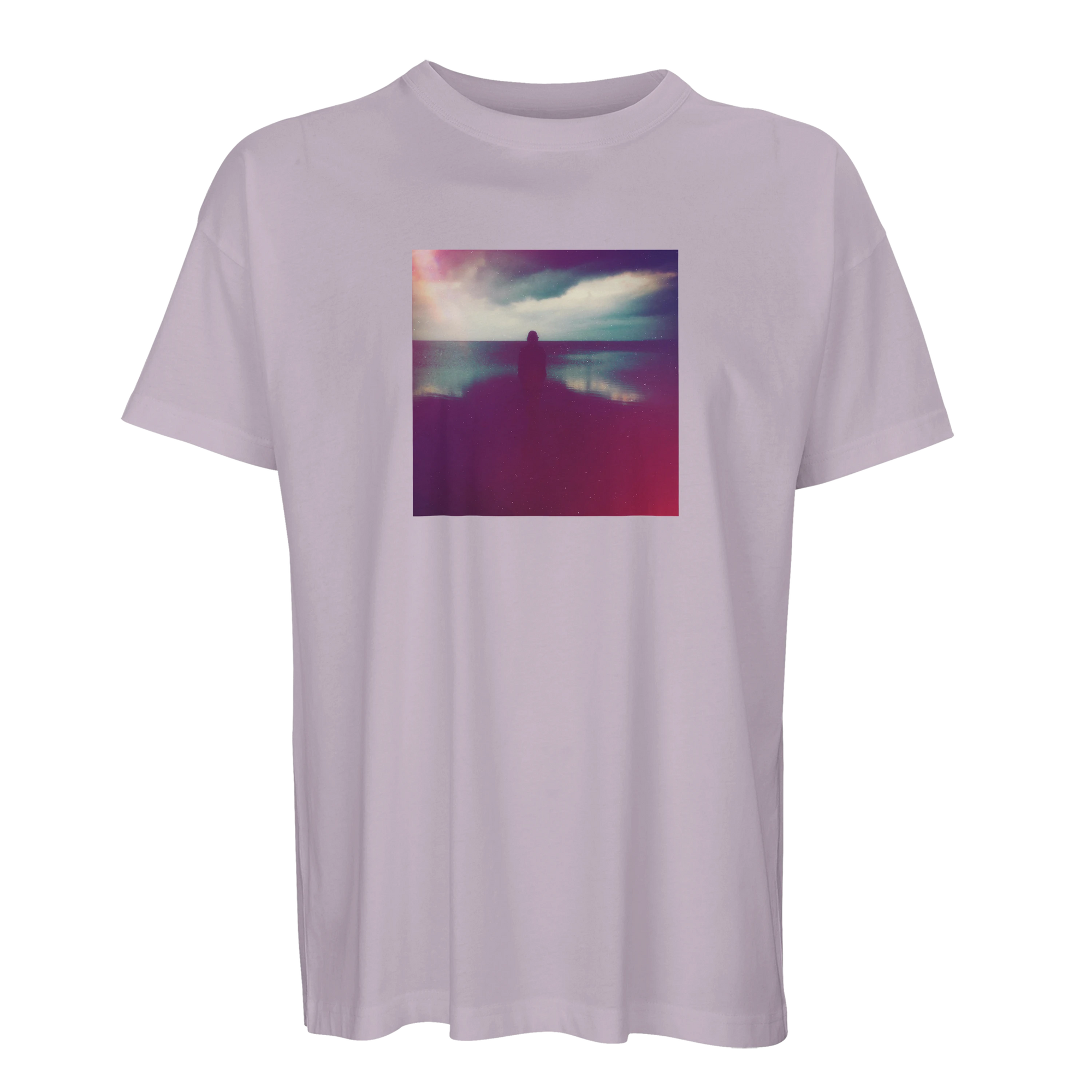 Serenity Indigo Sky Organic Men's Oversized T-shirt lilak flat front