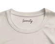 Serenity Indigo Sky Organic Men's Oversized T-shirt Off White inside neck