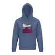 Serenity Indigo Sky Organic Unisex Hoodie Blue flat front