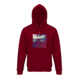 Serenity Indigo Sky Organic Unisex Hoodie Burgundy flat front