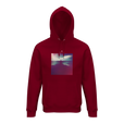 Serenity Indigo Sky Organic Unisex Hoodie Burgundy flat front