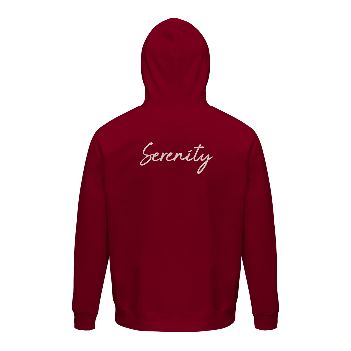 Serenity Indigo Sky Organic Unisex Hoodie Burgundy flat back