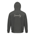 Serenity Indigo Sky Organic Unisex Hoodie charcoal melange flat back