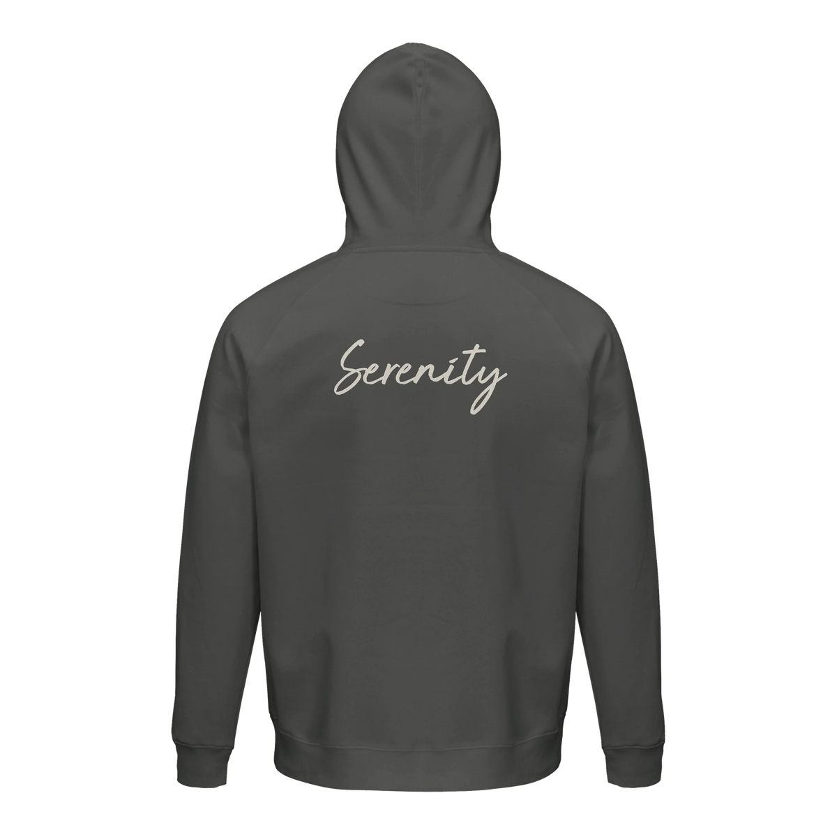 Serenity Indigo Sky Organic Unisex Hoodie charcoal melange flat back