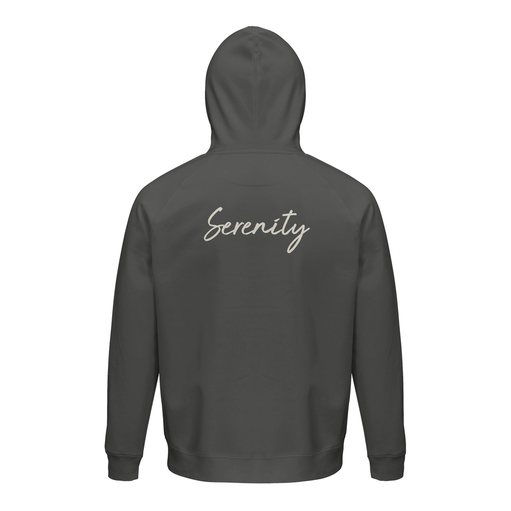 Serenity Indigo Sky Organic Unisex Hoodie charcoal melange flat back