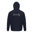 Serenity Indigo Sky Organic Unisex Hoodie French Navy flat back