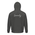 Serenity Indigo Sky Organic Unisex Hoodie Grey Melange flat back