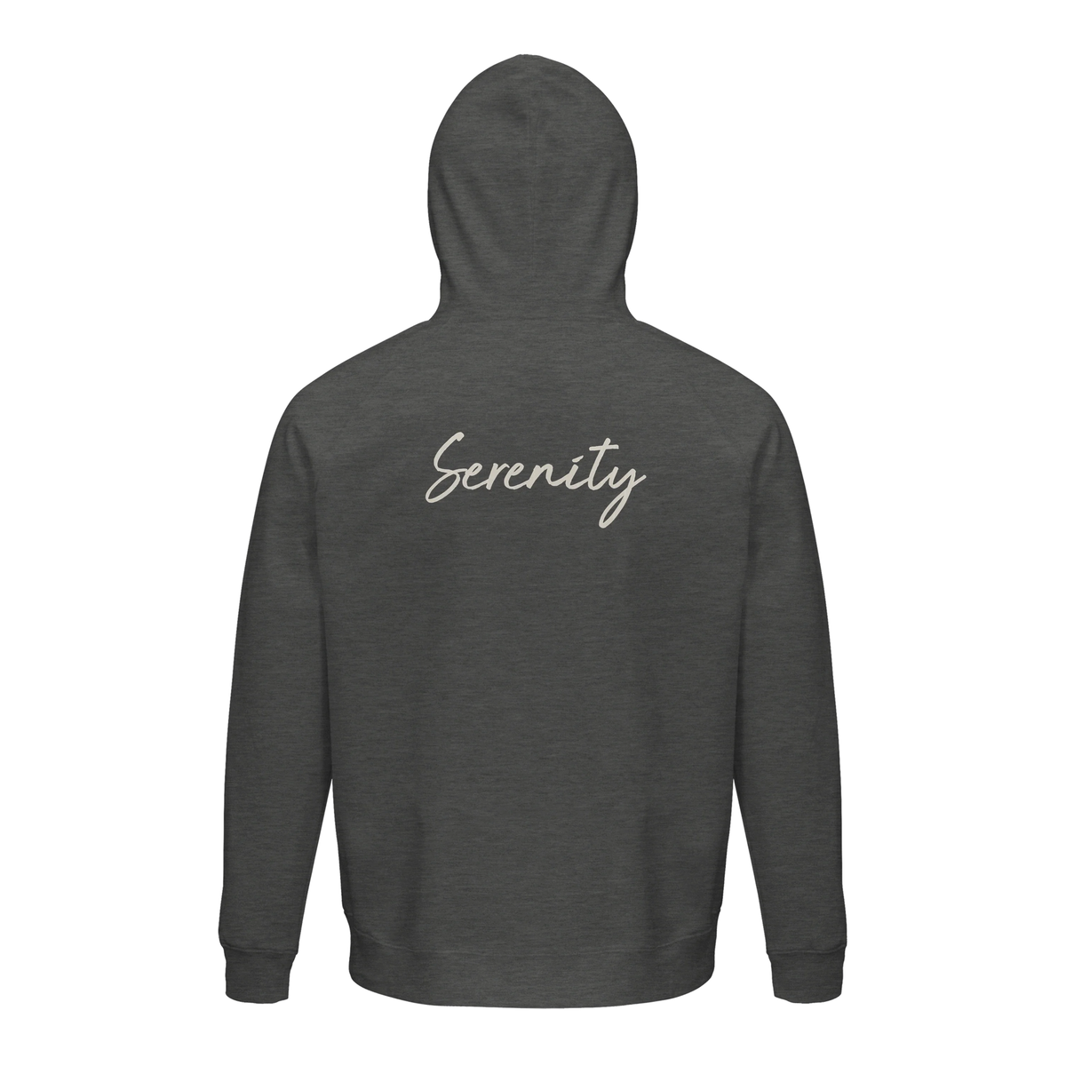 Serenity Indigo Sky Organic Unisex Hoodie Grey Melange flat back