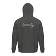 Serenity Indigo Sky Organic Unisex Hoodie Grey Melange flat back