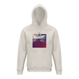 Serenity Indigo Sky Organic Unisex Hoodie Off White flat front